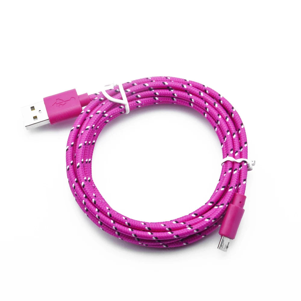 Micro USB Cable 2.4A Fast Charging Mobile Phone Charger Date Cord For Samsung Huawei Xiaomi Micro Nylon Braided Data Sync Cable