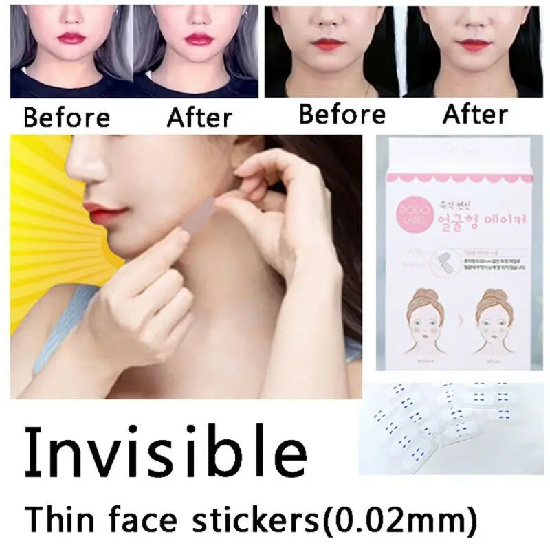 40pcs/10sheets V Lift Face Sticker Invisible Makeup Adhesive Lift Face Tape Slim Patch Breathable Sticker Lifting Tighten Chin