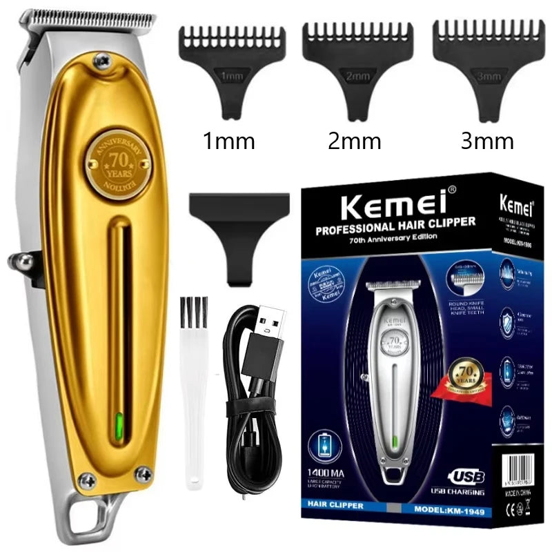 Kemei KM-1949 Pro electric barber full metal professional hair trimmer for men beard hair clipper finishing hair cutting machine