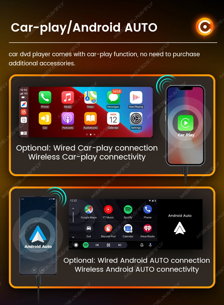 NaviFly 6.86" Wireless CarPlay Android Auto Universal 1 Din Car Radio Multimedia Video MP5 Player FM Stereo Receiver Camera BT