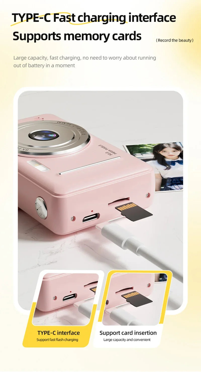 Xiaomi 4k Digital Camera Retro CCD Portable Camera 50 Million Pixels Auto Focus Entry-level Camera Dual Camera Flash Student CCD