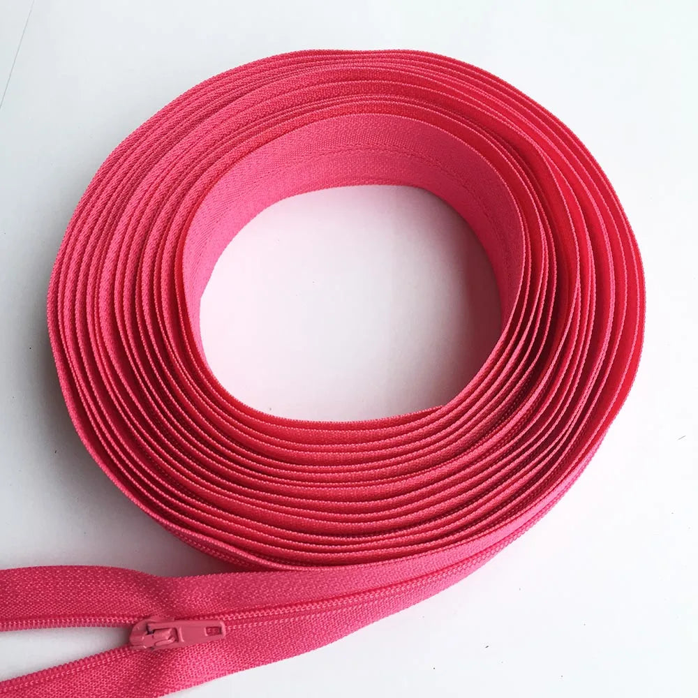5Meters 3# Nylon Zipper at the Meter with 10Pcs Sliders for Tailor Sewing Clothes DIY Bags Accessorries Supply Zippers Roll