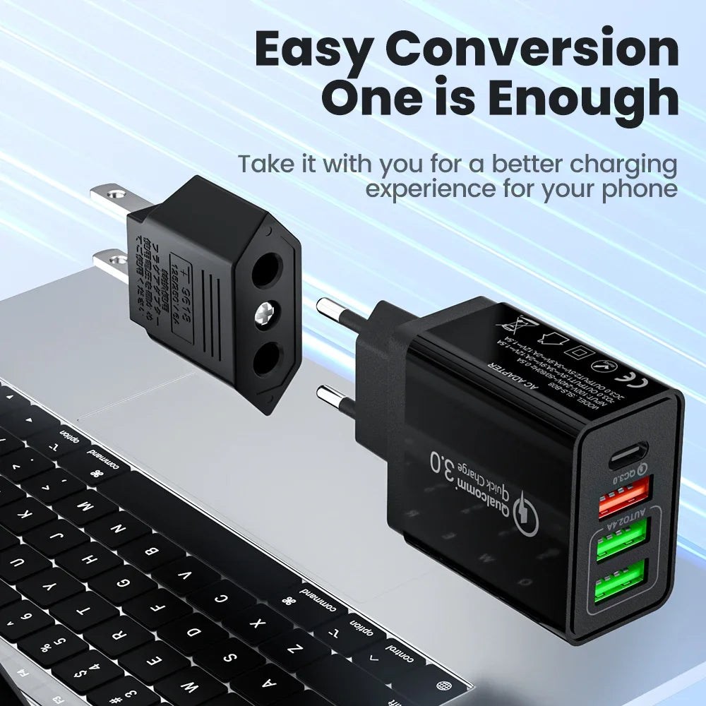 Elough US To EU Converter Plugs US America To EU European Power Adapter Travel Converter 4.0mm American To Europe Plug Adapter