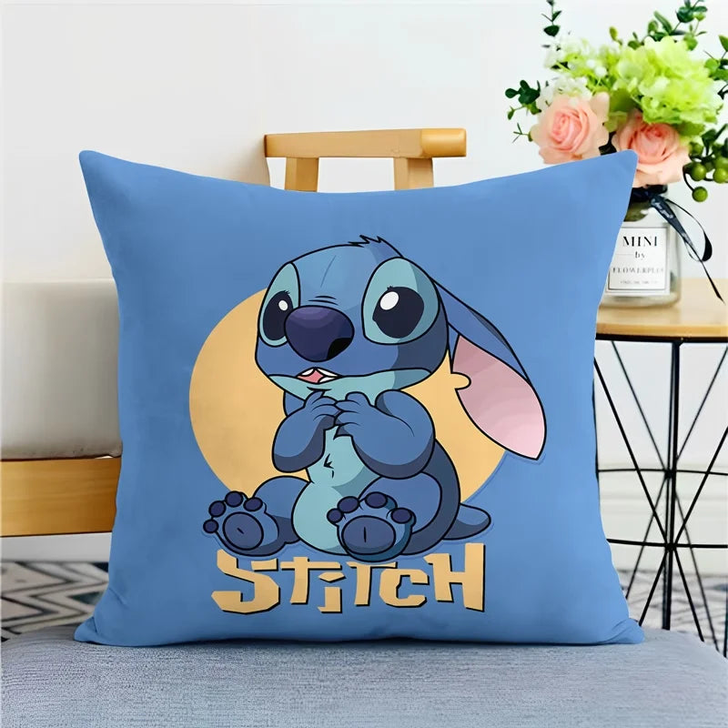 Stitch pillowcase cute cartoon anime peripheralsBedroom Sofa Decorative Cushion Cover With Zipper Soft Cushion Cover