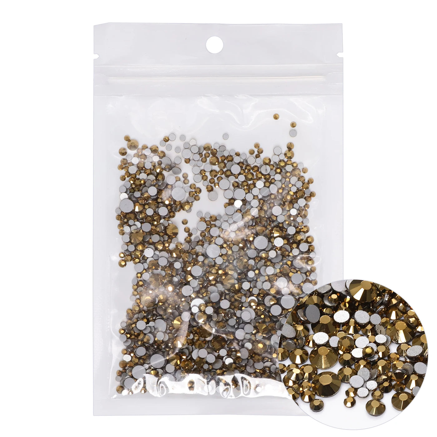 QIIY 1440Pcs Mix Size SS3-SS20 Clear Crystal FlatBack Rhinestones Non-Hotfix Glass Decorations DIY Glitter Stones 3D Nail Art