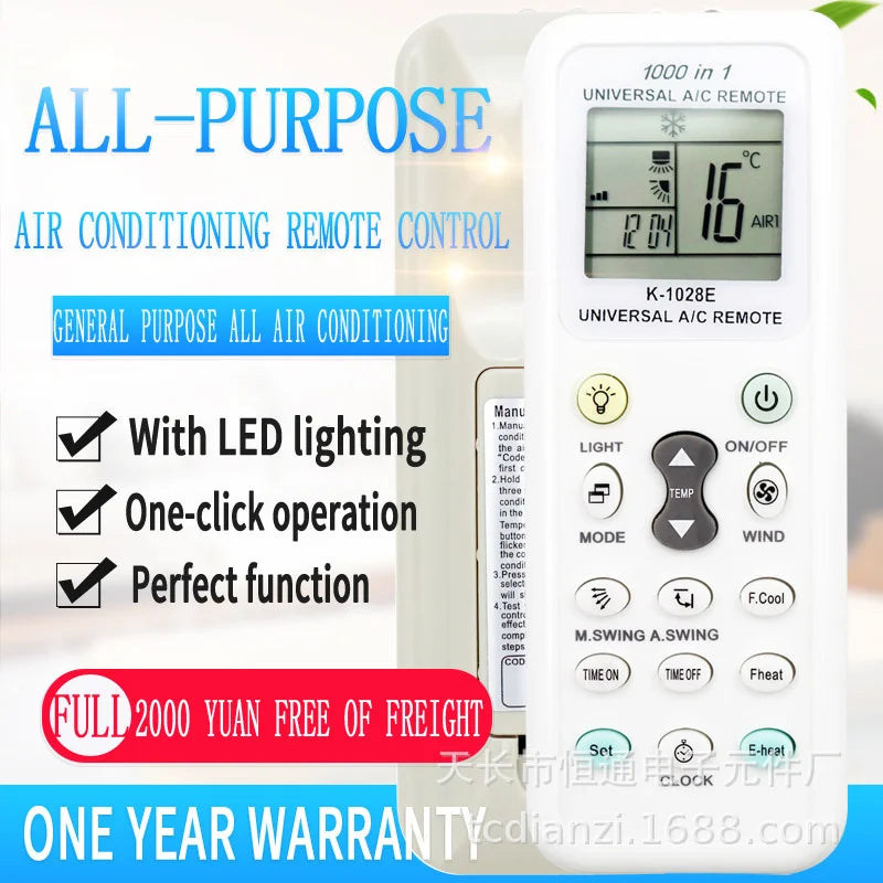 Universal K-1028E Low Power Consumption K-1028E Air Condition Remote LCD A/C Remote Control Controller