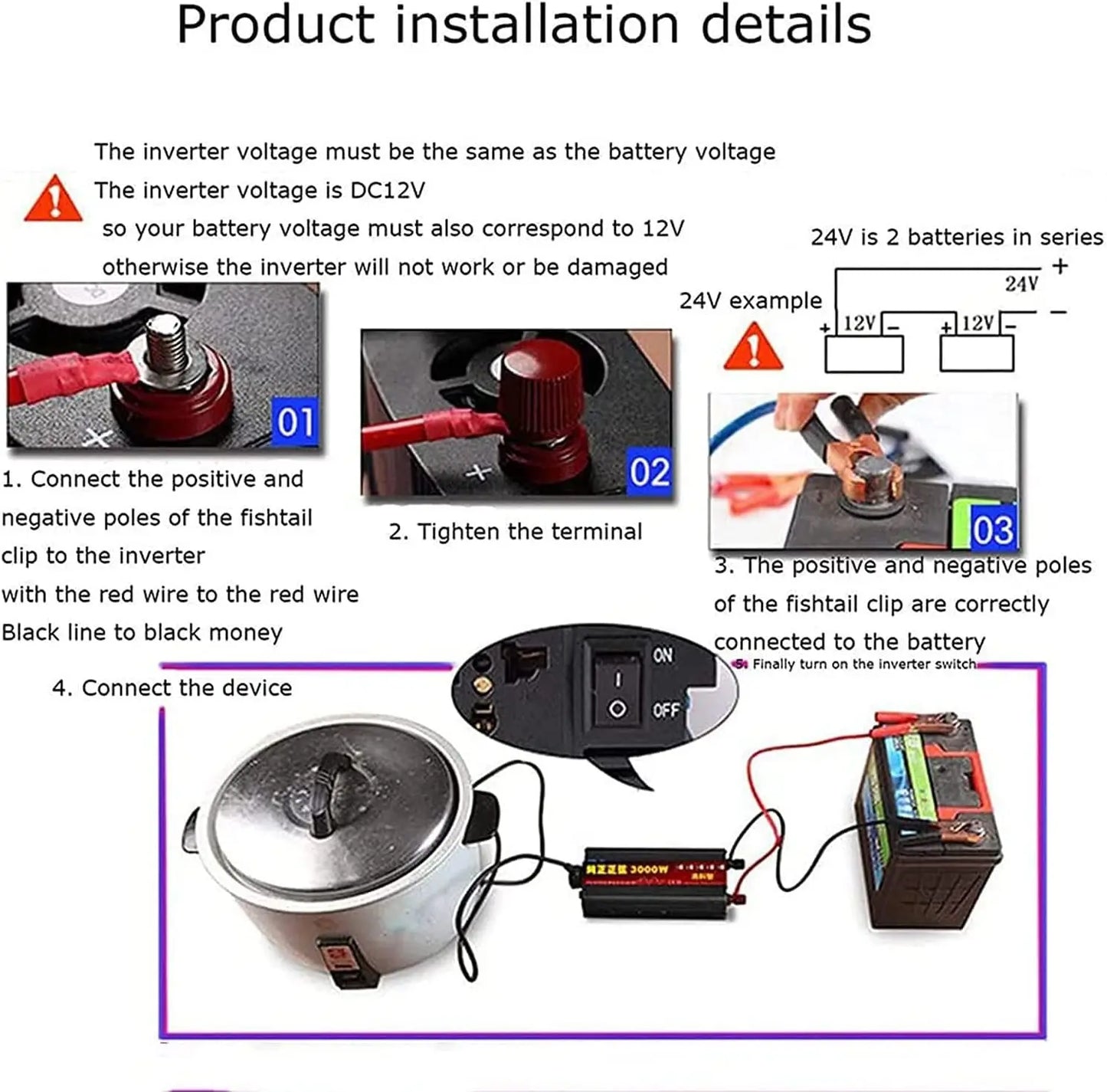 Inverter 12v 220v Pure Sine Wave 1600W-3000W Transformer Convert Multi-function Socket Converter Car inverter