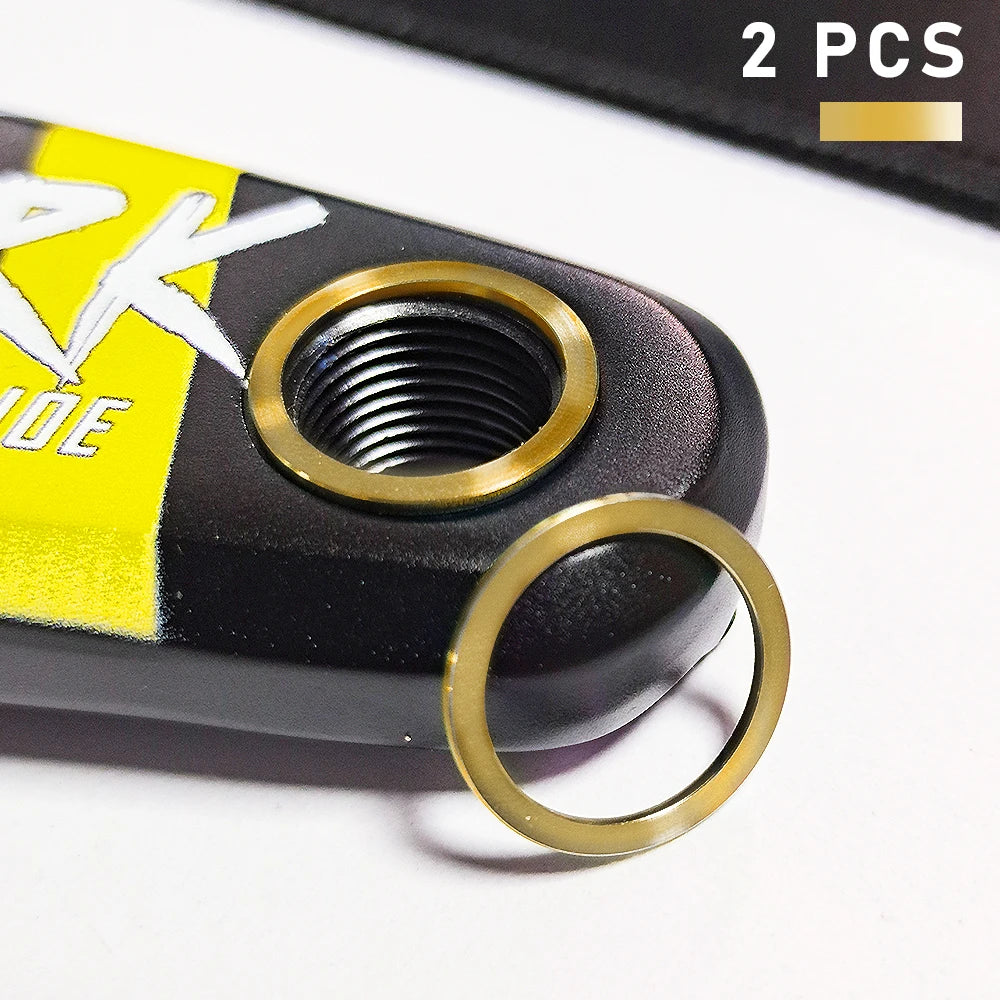 KRSEC 2PCS Bike Titanium Alloy Pedal Washer Spacer Gasket for Mountain Bike Road Bicycle Crank Protection Ring