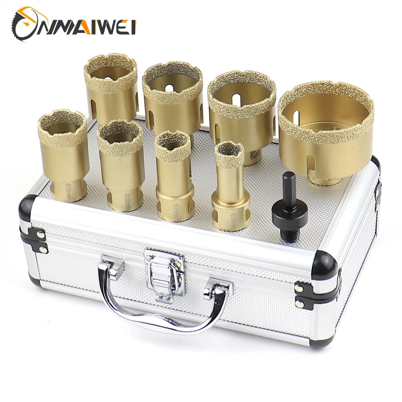M14 Diamond Core Bit Set For Stone Granite Glass Marble Angle Grinder Bit Porcelain Tiles Crowns Set Matel Crowns 9PCS