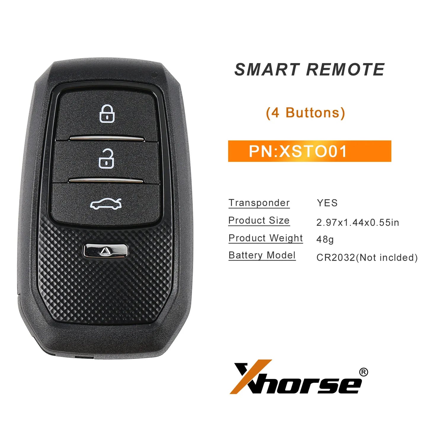 1PCS/LOT Xhorse XSTO01EN TOY.T for Toyota XM38 Smart Key with Key Shell Support 4D 8A 4A