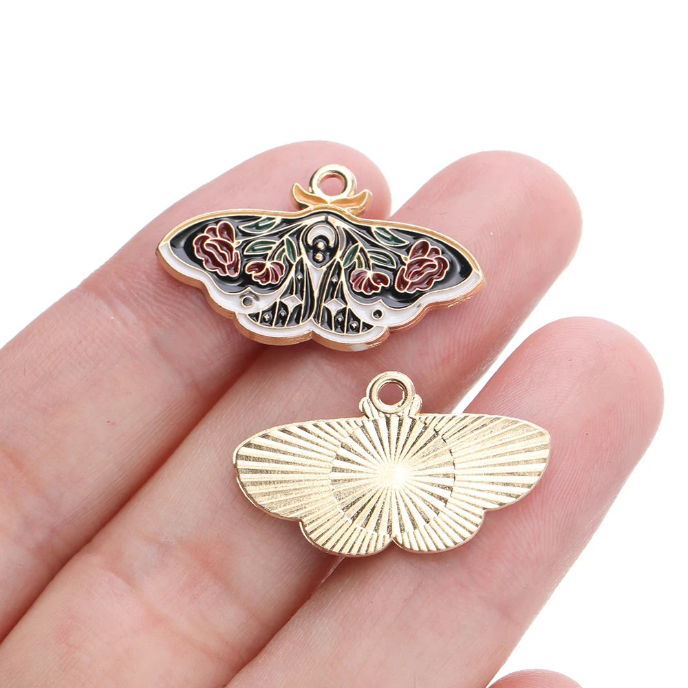 10Pcs/lot 10 Styles Alloy Metal Drop Oil Butterfly Charms Animal Pendant For DIY Bracelet Necklace Jewelry Making Accessories