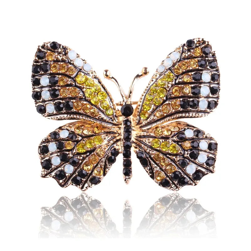 Rhinestone Butterfly Brooch, Glittering , Multi-color Optional, For Women Small Gift
