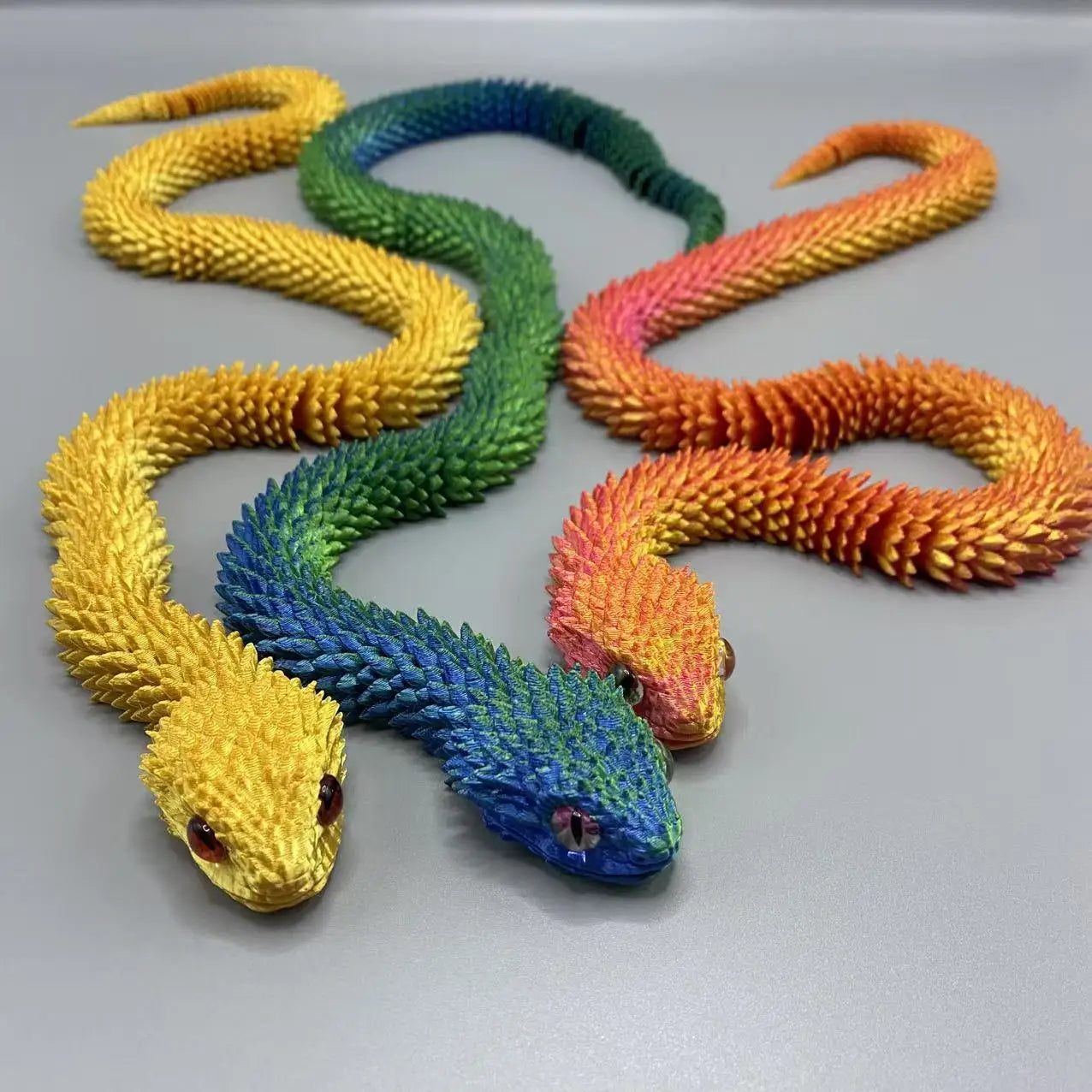 63cm 3D printed viper decoration, glowing figures with movable joints, animal models that can swing, household bookshelf toys