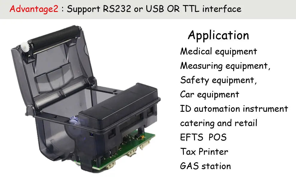 58mm Thermal Kiosk Receipt Printer with TTL/RS232 Interface Compatible APS ELM205-CH