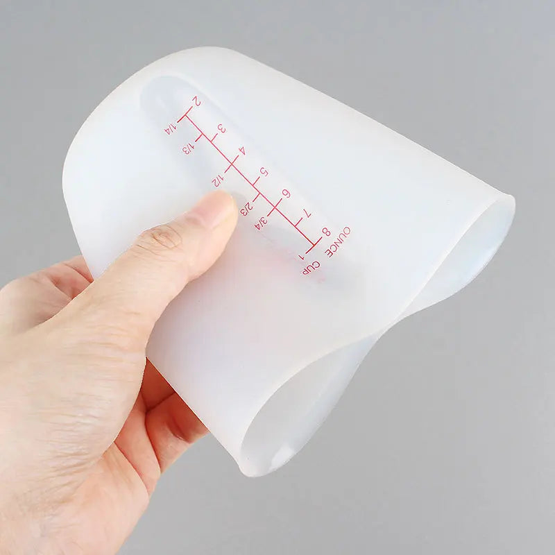 Kitchen Measuring Tools Silicone Measure Cup 250ml/500ml Liquid Measuring Cup Dosing Utensils Pink/ White Measuring Jug