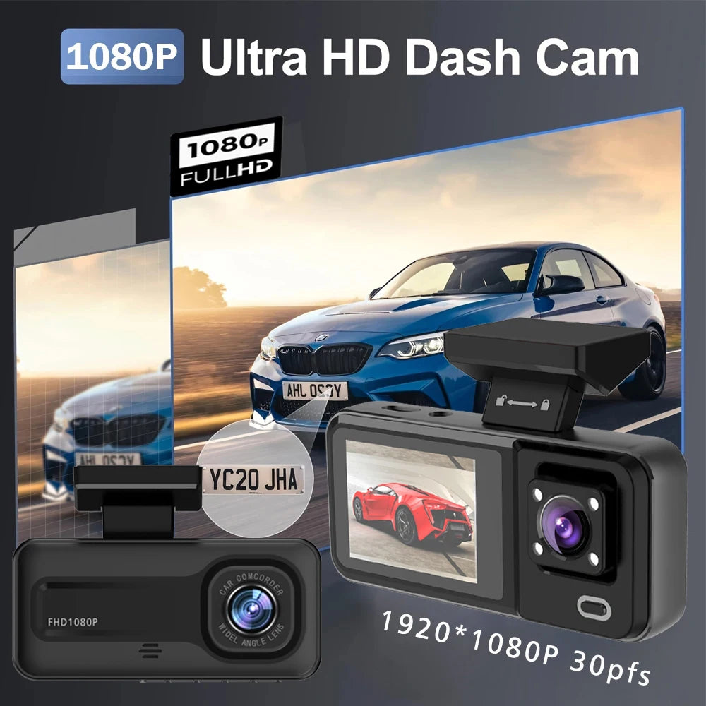 3 Camera 1080P Car Dvr Cabin Mini Dash Cam Interior Vehicle Three Way DVR 3 Channel Recorder Video Registrator Dashcam Camcorder