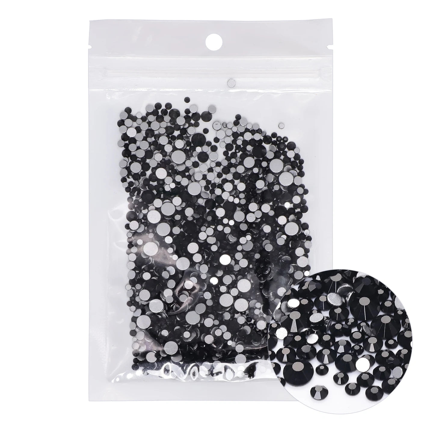 QIIY 1440Pcs Mix Size SS3-SS20 Clear Crystal FlatBack Rhinestones Non-Hotfix Glass Decorations DIY Glitter Stones 3D Nail Art