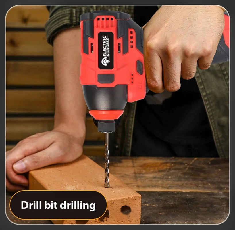 Electric Goddess Brushless Electric Screwdriver with 18V Lithium Battery Cordless Drill Screw 1500mAh  Rechargeable Power Tools
