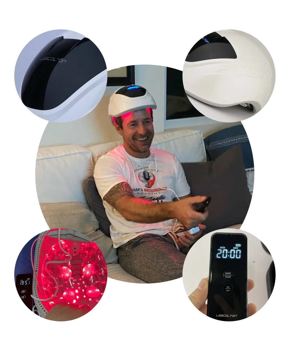 LESCOLTON Hair Growth Device Laser Hair Growth Helmet Laser Cap Hair Loss Treatment Hat for Mens and Women Wireless Rechargeable