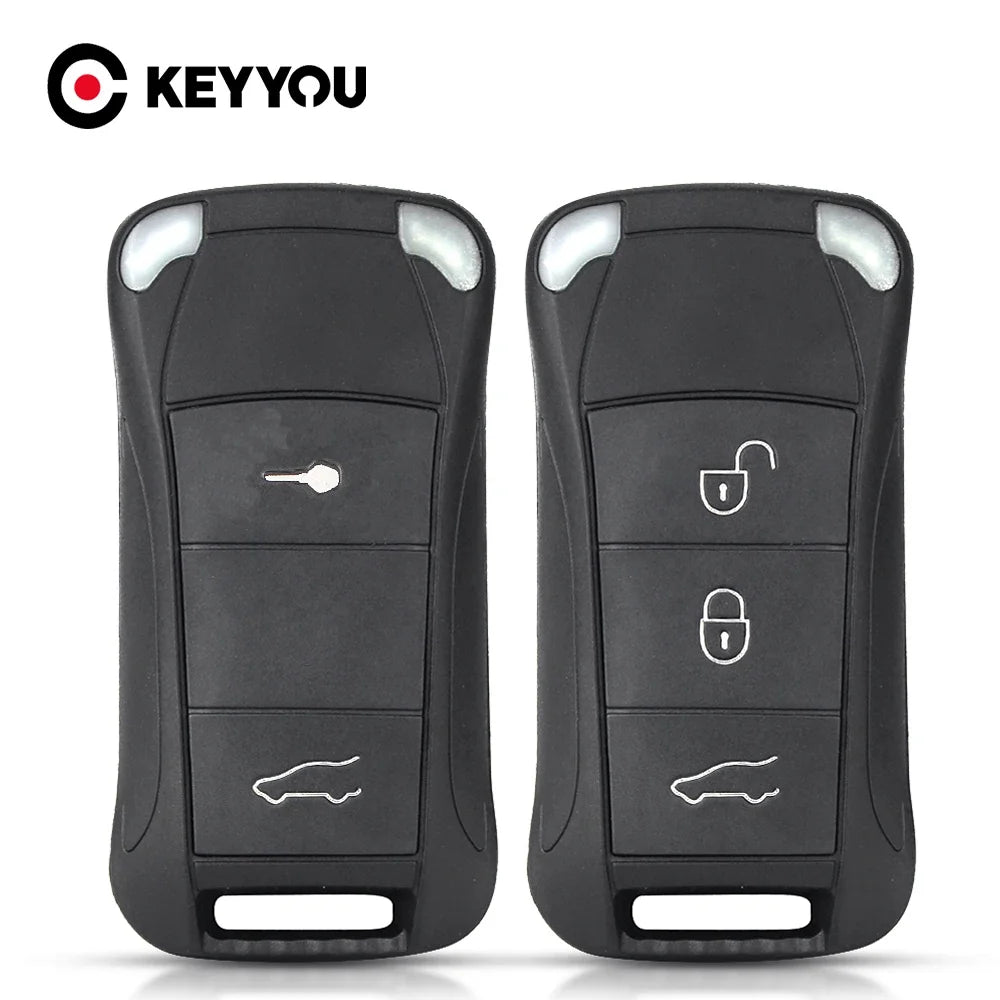 KEYYOU NEW 1PCS For Porsche Cayenne GTS 2004 2005 2006 2007 2008 2009 2010 2011 Shell Folding Car Key Case 2/3 Buttons
