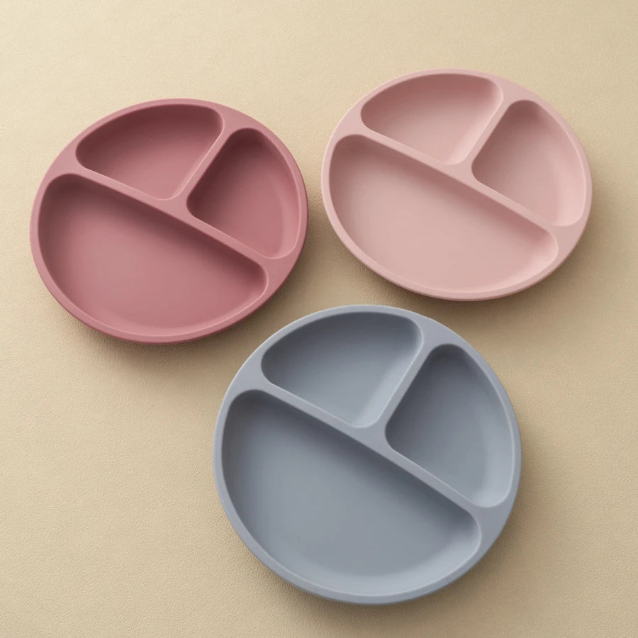 1PCS Baby Sucker Silicone Dining Plate BPA Free Children Dishes Suction Toddle Training Tableware Kids Feeding Bowls Baby Stuff