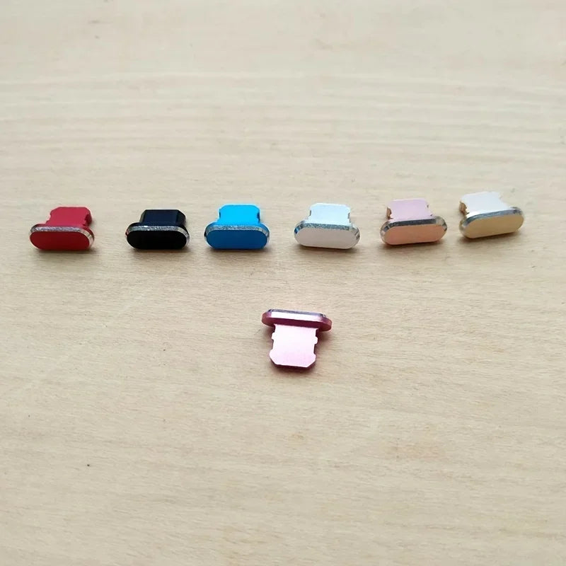 1pc Colorful Metal Anti Dust Charger Dock Plug Stopper Cap Cover Charging Port  for iPhone 14 13 12  11/Xs/R/8/7 SE Metal Plug