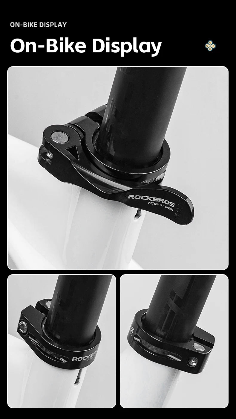 ROCKBROS Bicycle Seat Post Clamp Aluminum Alloy Installation Quick Release Cycling Seat Clamp Convenient Bike Parts Seatpost