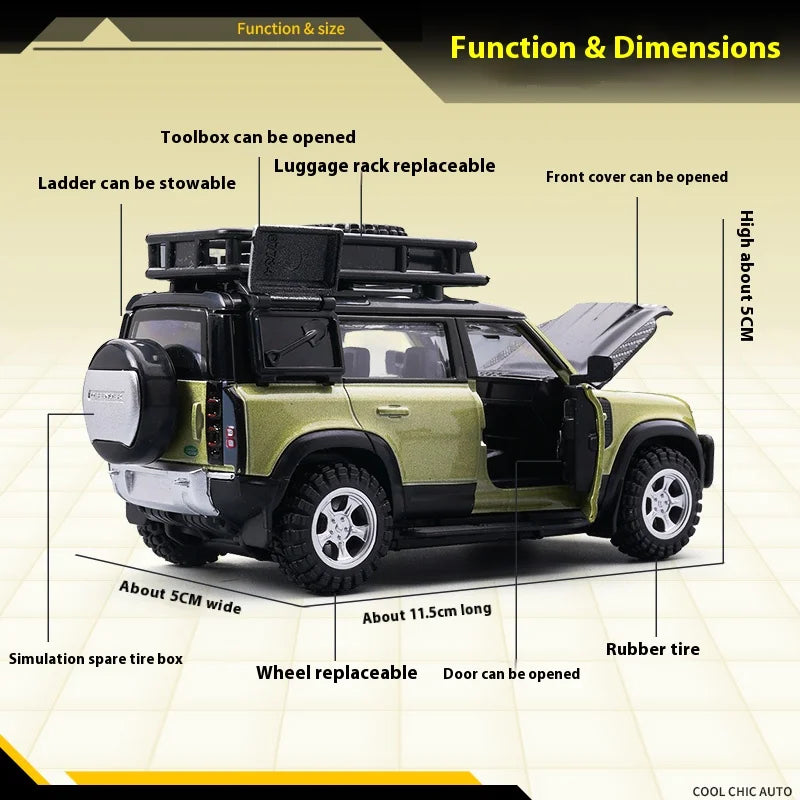 1:43 Scale Land Rover Defender DIY Assembly Alloy Car Model Kit - Detailed Replica for Kids & Collectors - Fun & Educational