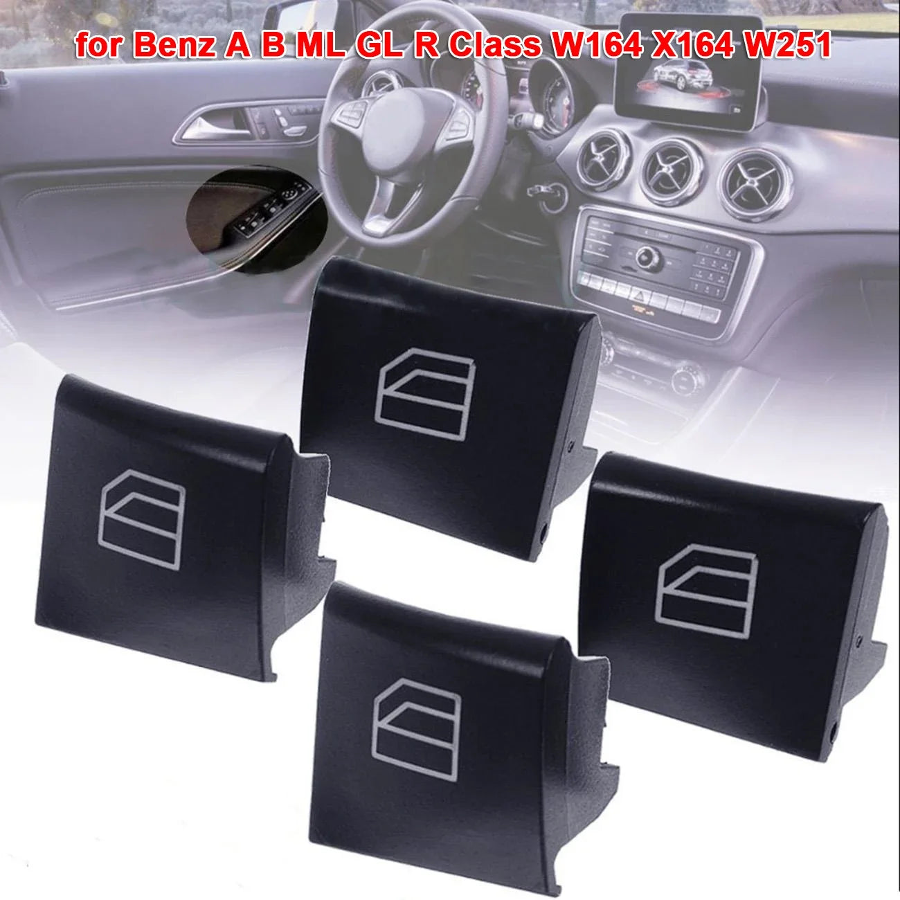 4pcs Window Switch Lifter Button for Benz A B ML GL R Class W164 X164 W251 Switch Button Replaecment Accessories A2518300590