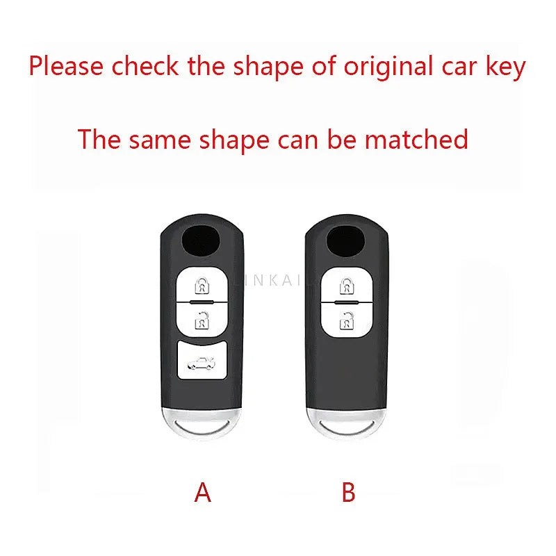 Suitable for Mazda Axela Atenza 3 2 6 CX3 CX5 CX30 CX8 CX9 MX5 SKYACTIV Zinc Alloy Car Key Cover Leather Car Key Bag Holder