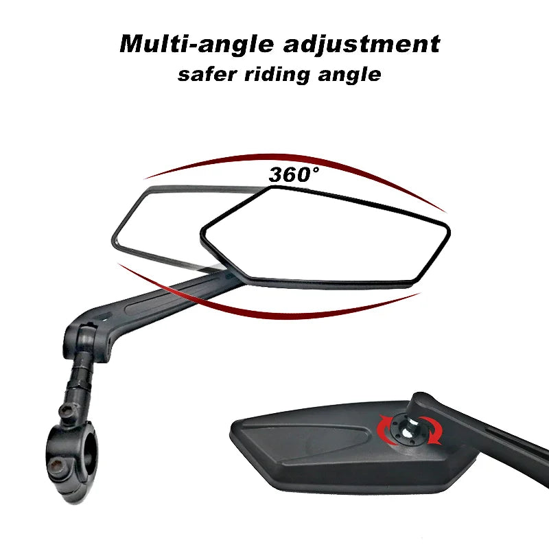 Bicycle Rear View Mirror Bike Handlebar Reflector 360° Rotatable Wide Range Back Sight MTB Mountain Road Riding Safety Rearview