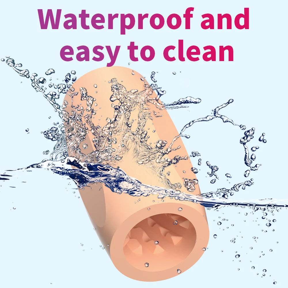 Transparent Male Masturbator Artificial Pussy Vaginal for Men Sucking Penis Pump Portable TPE Sex Toys for Adult Supplies