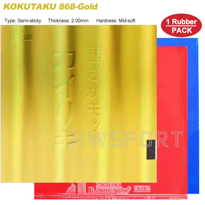 KOKUTAKU 868 Blutenkirssche Table Tennis Rubber Professional Ping Pong Sheet Rubber with Pre-set Cake Sponge