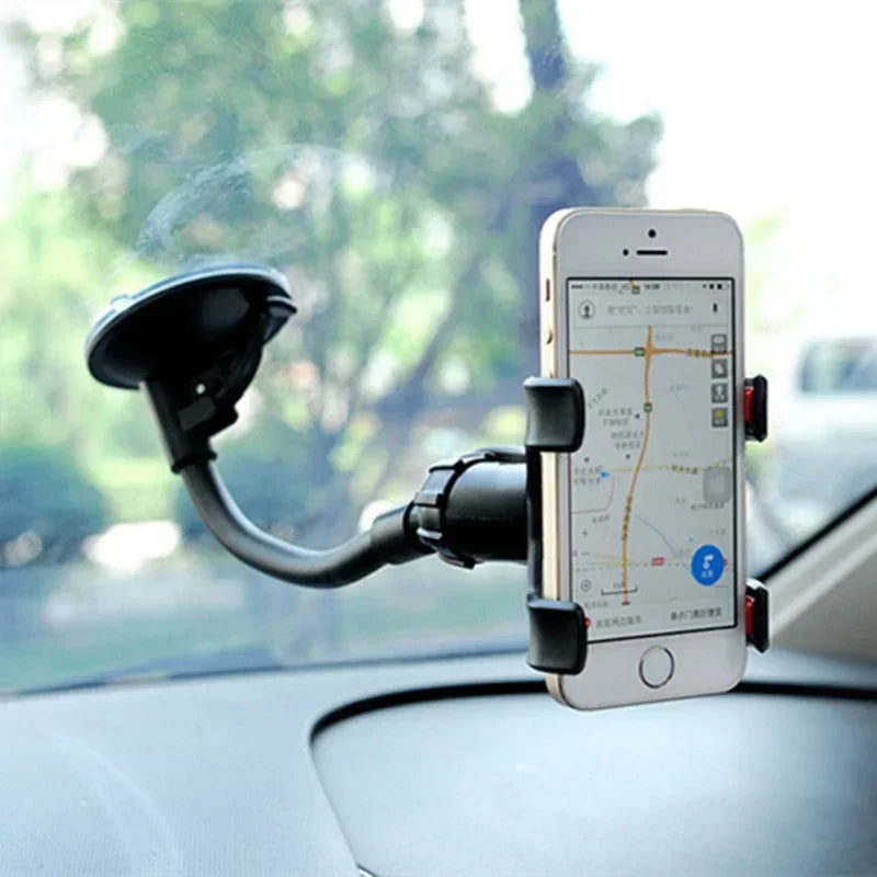 360° Rotating Car Phone Holder Universal Windshield Dashboard Mount Cellphone Stand GPS Phone Flexible Bracket Auto Accessories