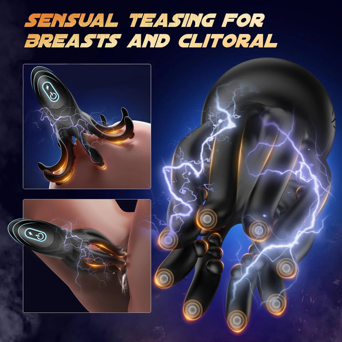 Male Masturbator Eelectroshock Tentacle Shaped Penis Vibrator 360° Wrapping Prostate Massager Handheld Adult Sex Toys for Men 18