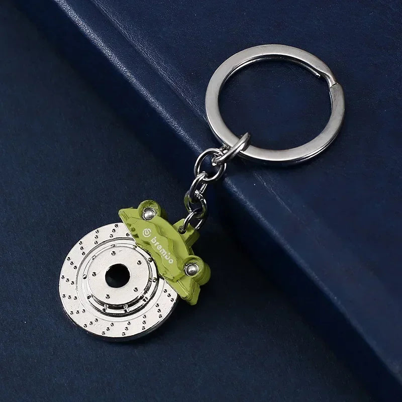 New Creative Gift Brake Discs Wheel Hubs Calipers Metal Keychains Car Modifications Disc Brake Waist Pendants Gift Toys