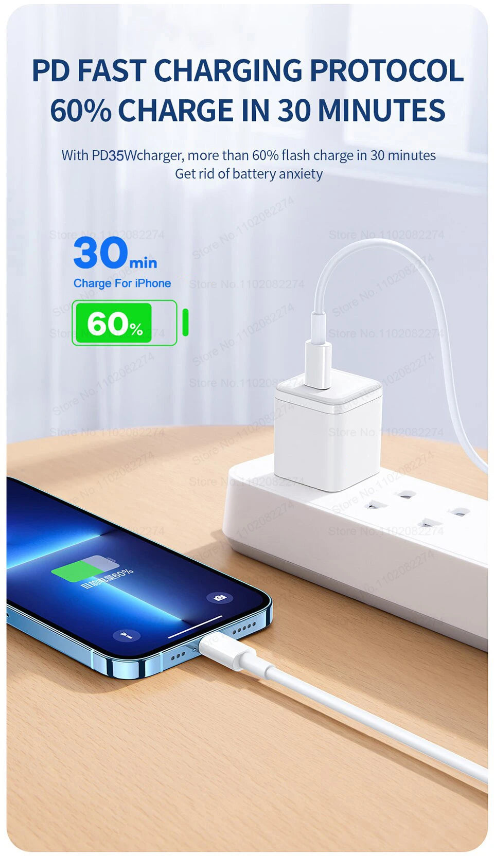 USB Cable For iPhone 14 13 12 11 Pro Max Mini 6 7 8 Plus XS X XR Phone Data Sync Fast Charging Wire Cord 0.25M 1M 2M Accessories