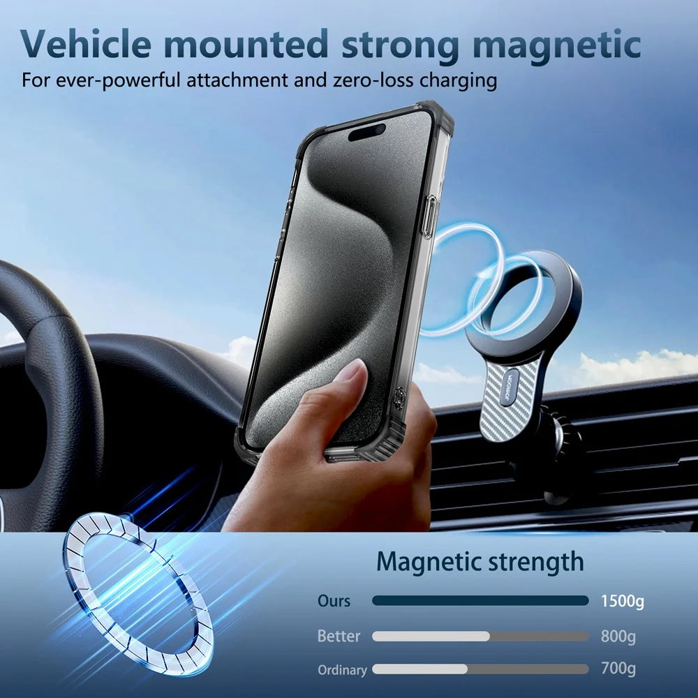 Shockproof Armor Transparent Hard Case For iPhone 16 15 14 13 12 Pro Max 16Pro 15Pro iPhone16 For Magsafe Wireless Charge Covers