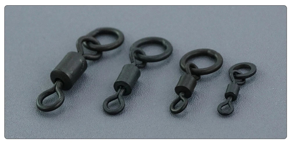 Hirisi 20 Piece Carp Fishing Swivels Snaps with Solid Ring Quick Change Fishing Hook Swivels AE044 Fishing Accessories