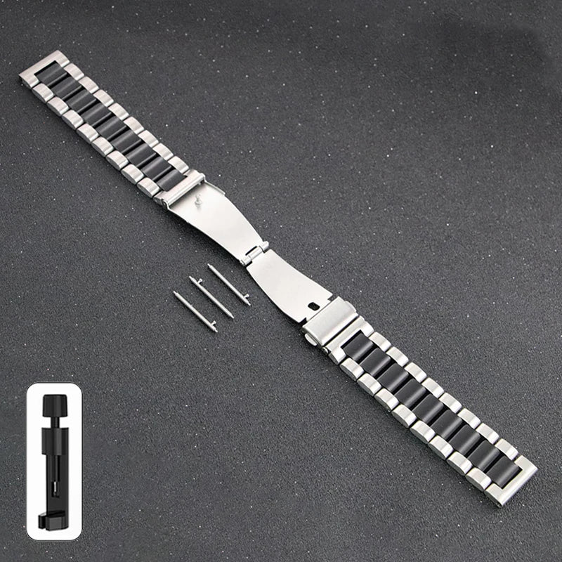 20mm 22mm 18mm 24mm Stainless Steel Strap for Samsung Galaxy Watch 6Classic 6 5 4 5Pro 40mm 44mm 43mm 47mm Gear S3 for Huawei GT