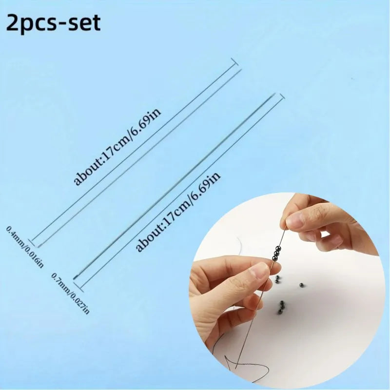 2 pc Stainless Steel Needle With Opening Side For Threading Beads AndStrings, DlY Beads Threading Tool  Jewelry Making