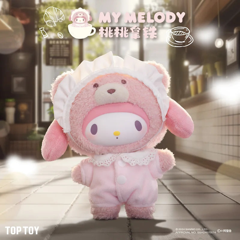 Sanrio Family Latte Series Plush Blind Box Cute Bag Pendant Doll Cartoon Kuromi/Hello Kitty Birthday Gifts Surprise Blind Boxs