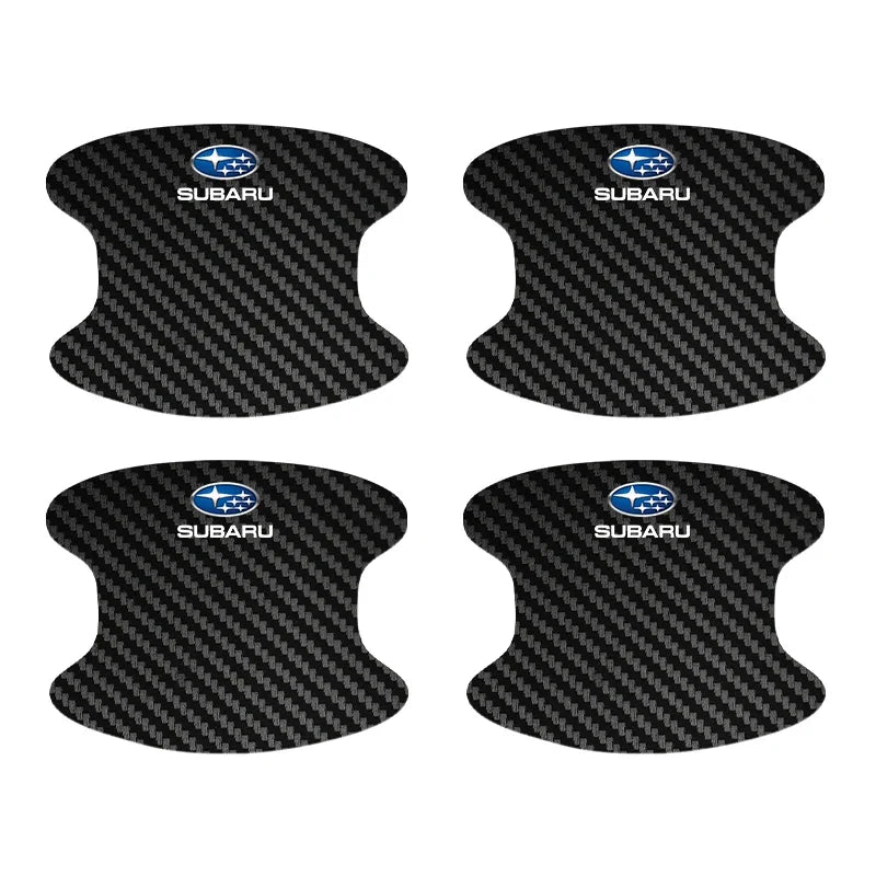 Automotive Threshold Bar with Door Handle Bowl Scratch Protective Sticker For Subaru Impreza Forester Tribeca WRX Outback