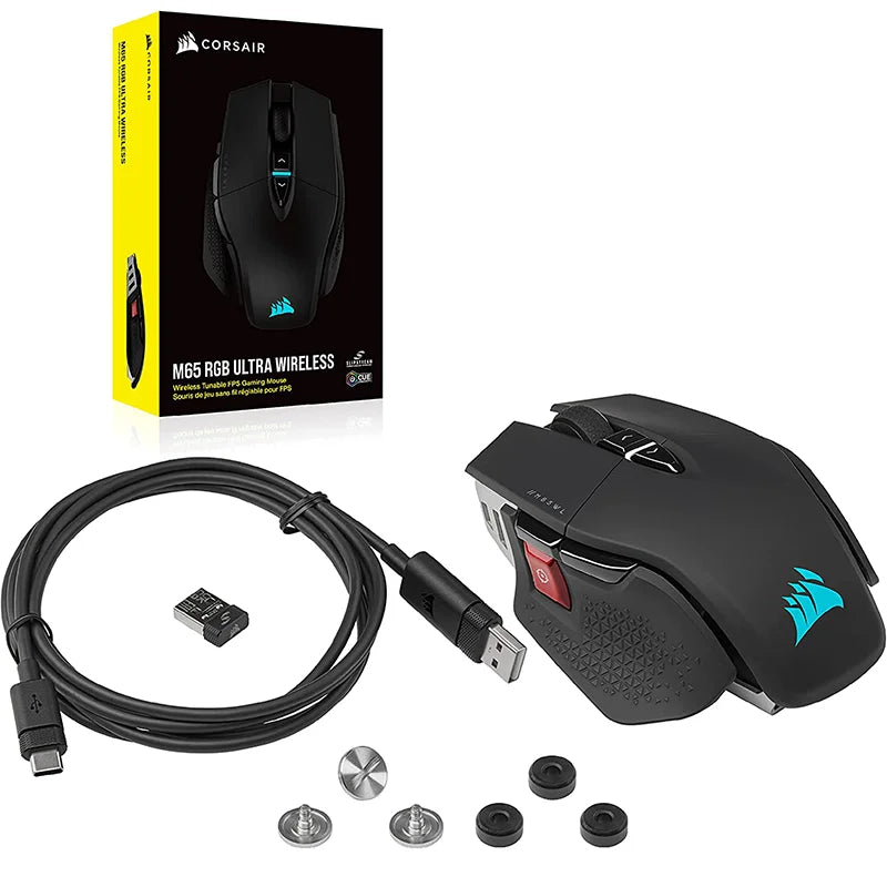 Corsair M65 RGB Ultra Gaming Mouse All New M65 Series Black/White26,000 DPI Optical Sensor, Optical Switches, AXON Hyper-  Mouse