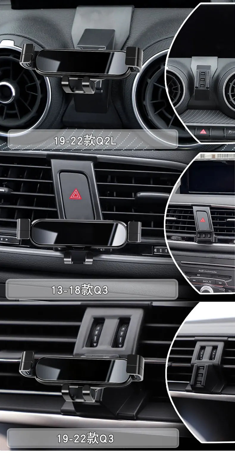 Car Phone Holder Mobile Air Vent Mounts GPS Special Navigation Support Bracket For Audi Q3 8U F3B 8UG 8UB 2013-2024 Accessories