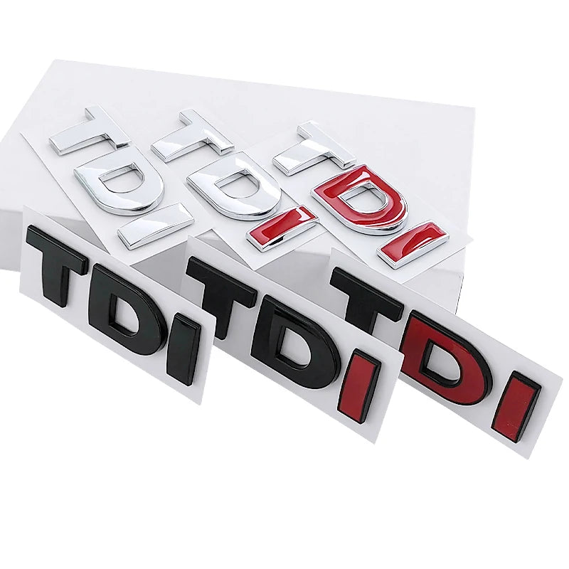 3d ABS Black Logo TDI Emblem Car Trunk Badge For VW Passat Jetta Touareg Tiguan Touran Golf 4 5 6 Caddy TDI Sticker Accessories
