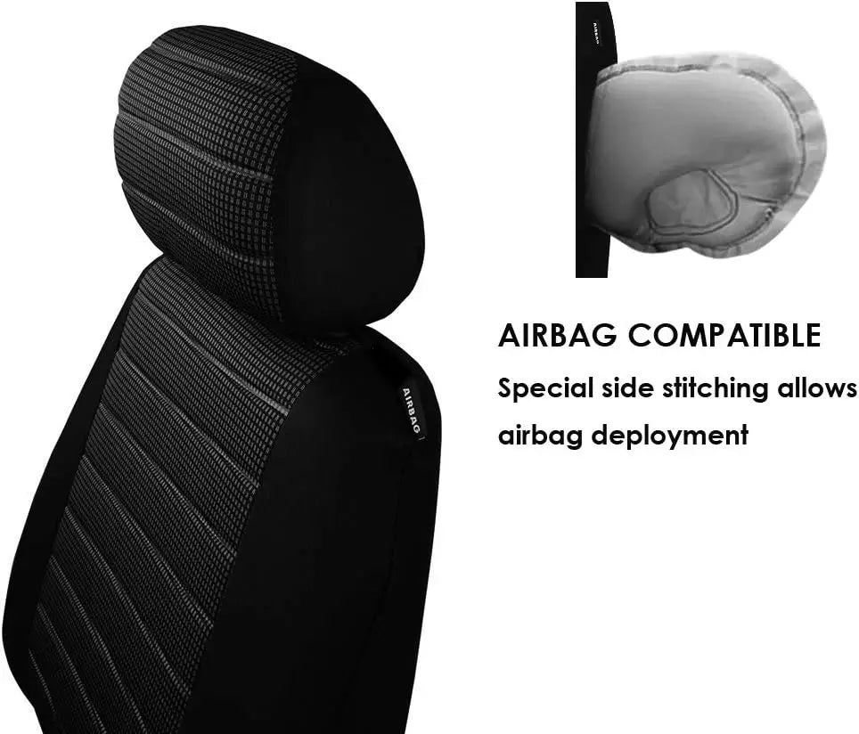 Universal Car Seat Covers Full Set Cloth Set for Most Sedans Vans SUVs Trucks Car Seat Protector Front and Rear Back Seat Covers