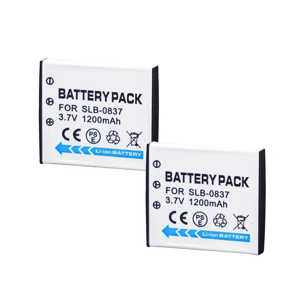 3.7V 1200mAH SLB 0837 SLB0837 SLB-0837 Camera Battery + USB Charger Suitable for Samsung Camera NV3 NV5 NV7 I5 I6 I50 I70 L73