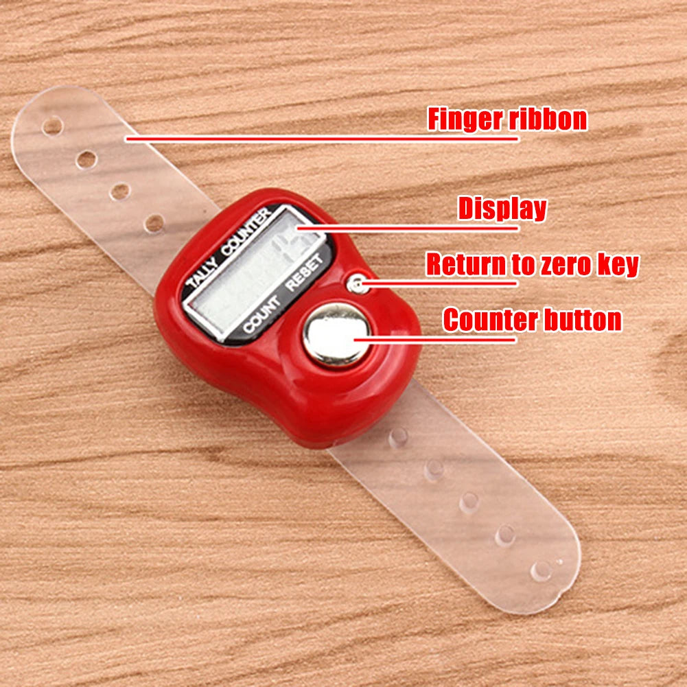 5-20Pcs Finger Counter w/ Compass Islamic Tasbih Bead 5 Digital LED Electronic Handheld Tally Counter Clicker Counter Ring