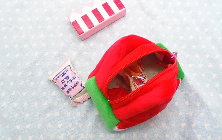 Cartoon Fruit Creative Plush Three-dimensional Coin Wallet Storage Bag School Bag Hanging Children's Holiday Gifts Cartoon Fruit